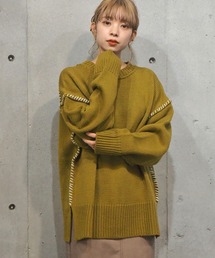 tiptop | [2021AW新色登場] 配色ステッチBIGニットプルオーバー(ニット/セーター)