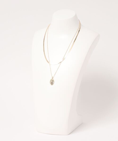 DouDou（ドゥドゥ）の「チェーン×コイン2連ネックレス（ネックレス・レディース・ゴールド・FREE）」の2枚目の写真