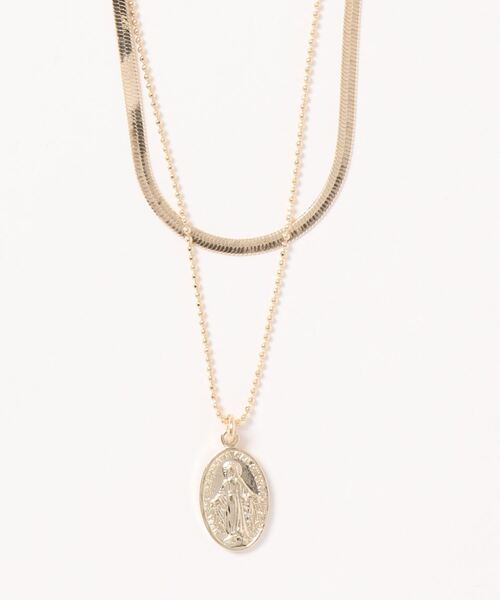 DouDou（ドゥドゥ）の「チェーン×コイン2連ネックレス（ネックレス・レディース・ゴールド・FREE）」の4枚目の写真