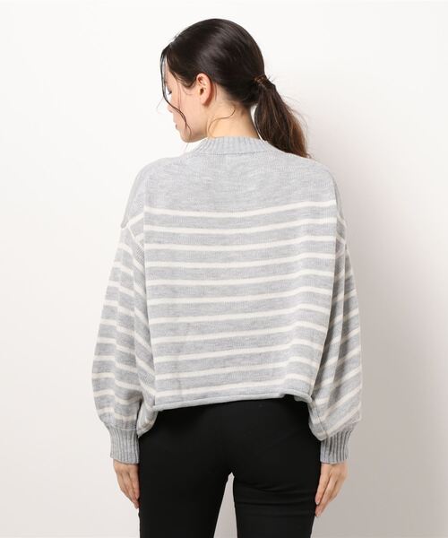 rps（アールピーエス）の「短丈ボーダーニットプルオーバー（ニット/セーター・レディース・杢グレー/ベージュ/オフホワイト・M）」の12枚目の写真