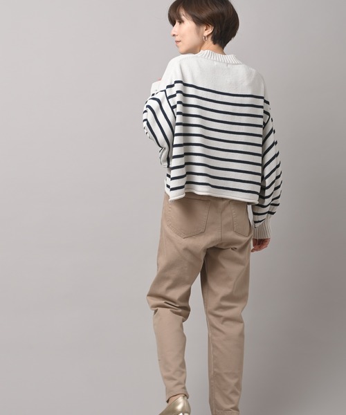 rps（アールピーエス）の「短丈ボーダーニットプルオーバー（ニット/セーター・レディース・杢グレー/ベージュ/オフホワイト・M）」の9枚目の写真