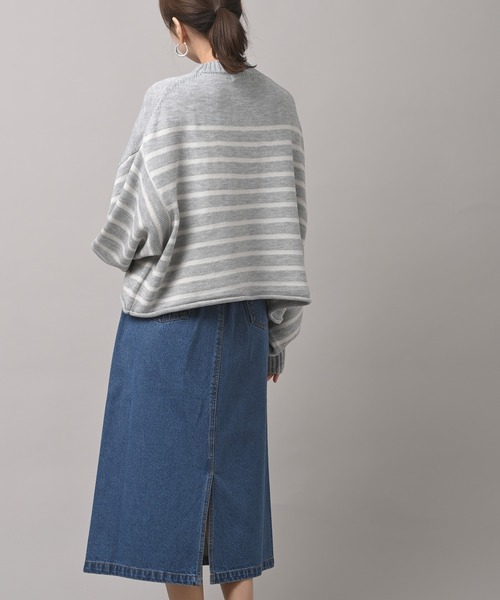 rps（アールピーエス）の「短丈ボーダーニットプルオーバー（ニット/セーター・レディース・杢グレー/ベージュ/オフホワイト・M）」の6枚目の写真