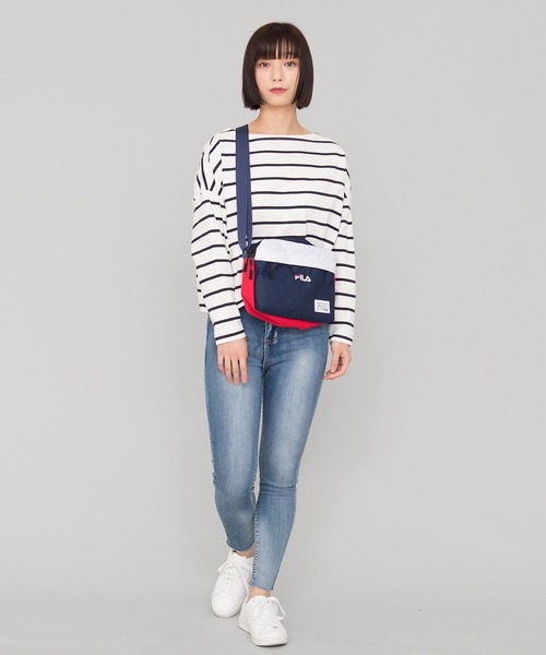 FILA(フィラ)の「【FILA/フィラ】ショルダーバッグ/フロント刺繍/ユニセックス(ショルダーバッグ・レディース・トリコロール/ブラック・FREE)」の21枚目の写真