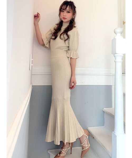 RESEXXY（リゼクシー）の「スリーブデザインマーメイドワンピース（ワンピース・レディース・ミント/ブラック/ベージュ・FREE）」の21枚目の写真