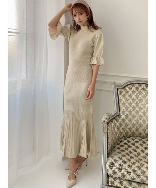 RESEXXY（リゼクシー）の「スリーブデザインマーメイドワンピース（ワンピース・レディース・ミント/ブラック/ベージュ・FREE）」の7枚目の写真