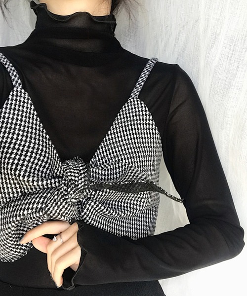 ANOTHER S（アナザーエス）の「シアー タートルネックプルオーバー（Tシャツ/カットソー・レディース・ブラック/ベージュ/グレー/カーキ/アイボリー・FREE）」の7枚目の写真