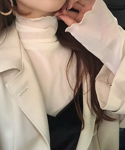 ANOTHER S（アナザーエス）の「シアー タートルネックプルオーバー（Tシャツ/カットソー・レディース・ブラック/ベージュ/グレー/カーキ/アイボリー・FREE）」の13枚目の写真