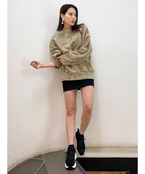 EMODA（エモダ）の「リブハイウエストWボタンスカート（スカート・レディース・ブラック/ベージュ/ミント・SMALL/MEDIUM）」の5枚目の写真