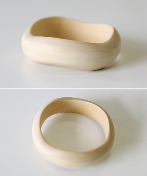 select MOCA（セレクトモカ）の「2021 SS ウェーブデザインウッドバングル（バングル/リストバンド・レディース・ブラウン/アイボリー・FREE）」の14枚目の写真