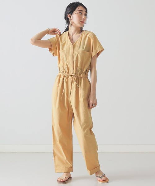 BEAMS LIGHTS（ビームスライツ）の「BEAMS LIGHTS / Vネック ドロスト コンビネゾン（つなぎ/オールインワン・レディース・ブラック/ピンク/イエロー系その他5・ONE SIZE/36/38）」の6枚目の写真