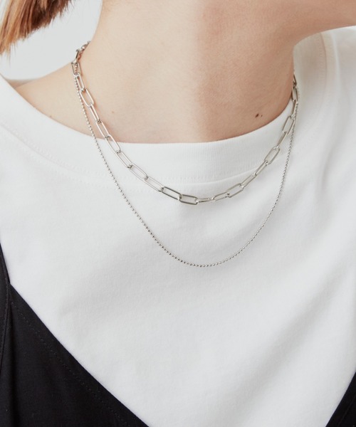 Aunt Marie's（アントマリーズ）の「LAYERED CHAIN NECKLESS / レイヤードチェーンネックレス（ネックレス・レディース・ゴールド/シルバー・FREE）」の4枚目の写真
