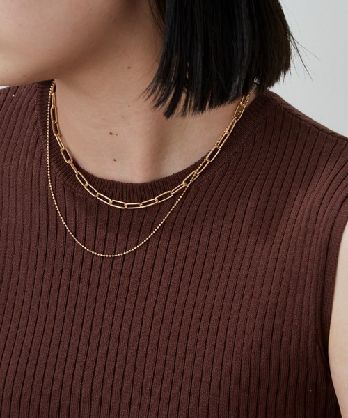 Aunt Marie's（アントマリーズ）の「LAYERED CHAIN NECKLESS / レイヤードチェーンネックレス（ネックレス・レディース・ゴールド/シルバー・FREE）」の7枚目の写真