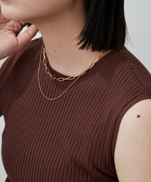 Aunt Marie's（アントマリーズ）の「LAYERED CHAIN NECKLESS / レイヤードチェーンネックレス（ネックレス・レディース・ゴールド/シルバー・FREE）」の8枚目の写真