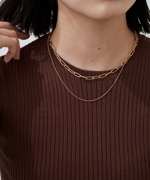 Aunt Marie's（アントマリーズ）の「LAYERED CHAIN NECKLESS / レイヤードチェーンネックレス（ネックレス・レディース・ゴールド/シルバー・FREE）」の9枚目の写真