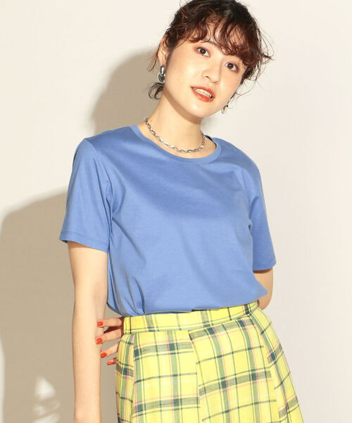 NOLLEY’S(ノーリーズ)の「28G天竺ベーシックTシャツ(Tシャツ/カットソー・レディース・ホワイト/チャコールグレー/ライトブルー/ベージュ/サーモンピンク・38/36)」の9枚目の写真