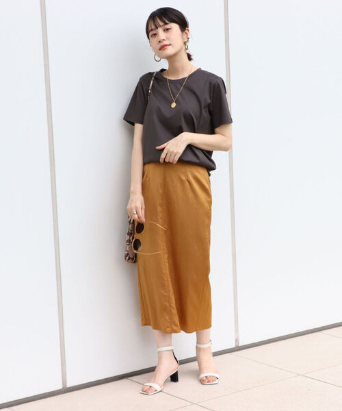 NOLLEY’S(ノーリーズ)の「28G天竺ベーシックTシャツ(Tシャツ/カットソー・レディース・ホワイト/チャコールグレー/ライトブルー/ベージュ/サーモンピンク・38/36)」の12枚目の写真