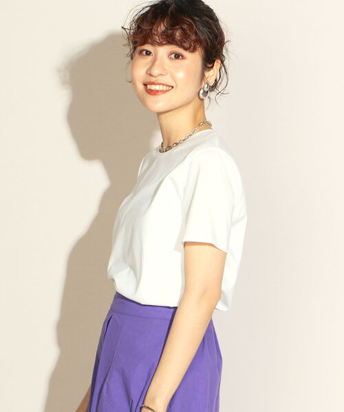 NOLLEY’S(ノーリーズ)の「28G天竺ベーシックTシャツ(Tシャツ/カットソー・レディース・ホワイト/チャコールグレー/ライトブルー/ベージュ/サーモンピンク・38/36)」の16枚目の写真