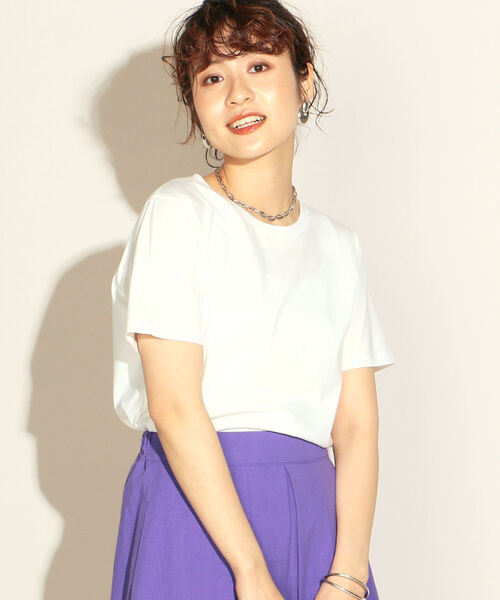 NOLLEY’S(ノーリーズ)の「28G天竺ベーシックTシャツ(Tシャツ/カットソー・レディース・ホワイト/チャコールグレー/ライトブルー/ベージュ/サーモンピンク・38/36)」の17枚目の写真