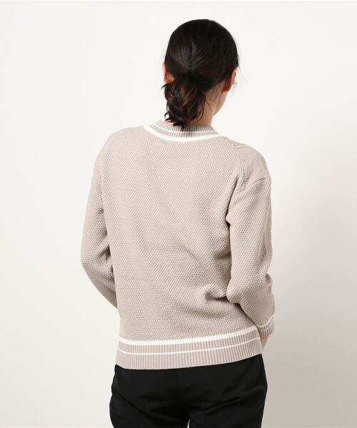 NEWYORKER（ニューヨーカー）の「リリヤーンケーブル チルデンニット（ニット/セーター・レディース・ベージュ/ホワイト・M/L）」の8枚目の写真
