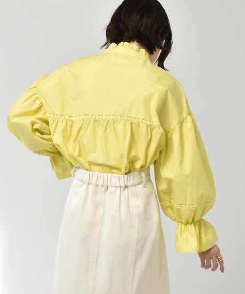 RETRO GIRL（レトロガール）の「ハイネックはしごレースブラウス（シャツ/ブラウス・レディース・オフホワイト/イエロー/ライトベージュ・FREE）」の15枚目の写真