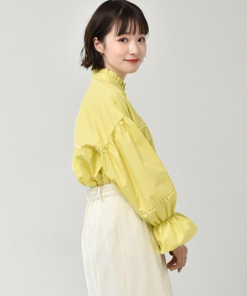 RETRO GIRL（レトロガール）の「ハイネックはしごレースブラウス（シャツ/ブラウス・レディース・オフホワイト/イエロー/ライトベージュ・FREE）」の18枚目の写真
