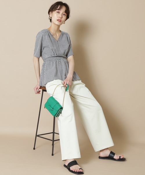 N.（N. Natural Beauty Basic）（エヌエヌナチュラルビューティーベーシック）の「◆半袖ペプラムブラウス（シャツ/ブラウス・レディース・ホワイト/ブラック/パープル/ブラック系その他/イエロー・MEDIUM）」の11枚目の写真