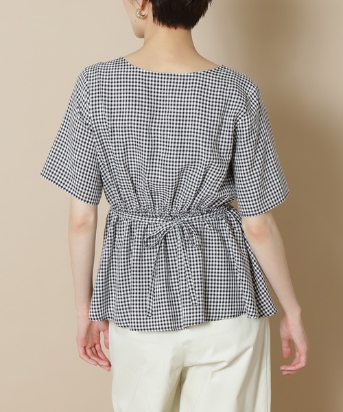 N.（N. Natural Beauty Basic）（エヌエヌナチュラルビューティーベーシック）の「◆半袖ペプラムブラウス（シャツ/ブラウス・レディース・ホワイト/ブラック/パープル/ブラック系その他/イエロー・MEDIUM）」の19枚目の写真