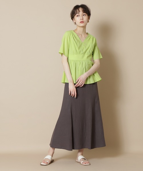 N.（N. Natural Beauty Basic）（エヌエヌナチュラルビューティーベーシック）の「◆半袖ペプラムブラウス（シャツ/ブラウス・レディース・ホワイト/ブラック/パープル/ブラック系その他/イエロー・MEDIUM）」の16枚目の写真