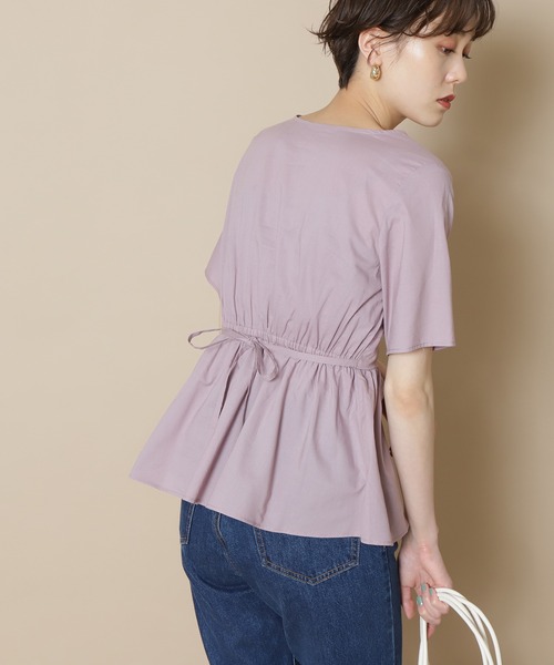 N.（N. Natural Beauty Basic）（エヌエヌナチュラルビューティーベーシック）の「◆半袖ペプラムブラウス（シャツ/ブラウス・レディース・ホワイト/ブラック/パープル/ブラック系その他/イエロー・MEDIUM）」の15枚目の写真