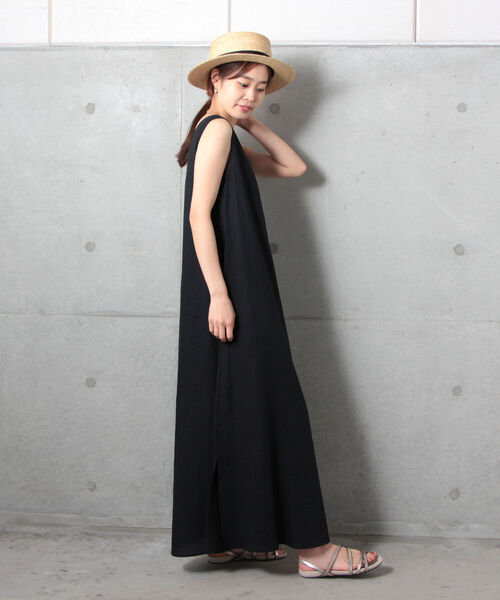 セール】【WEB限定】レーヨン麻ノースリーブワンピース（ワンピース
