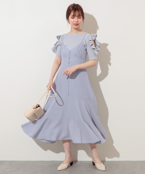 natural couture（ナチュラルクチュール）の「ラッフルスリーブニット（ニット/セーター・レディース・ピンクベージュ/サックスブルー/ブラック/オフホワイト・FREE）」の15枚目の写真