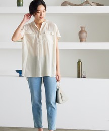 OMNES Another Edition | シルクタッチフラップポケットスキッパープルオーバー(シャツ/ブラウス)