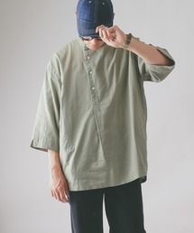 CHAMBRAY GRANPA 3/4 SLEEVES SHIRT　グランパ７分袖シャツ
