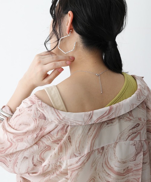 osharewalker（オシャレウォーカー）の「【廃盤】『シアーマーブルプリントシャツ』（シャツ/ブラウス・レディース・ベージュ/ピンク・FREE）」の18枚目の写真