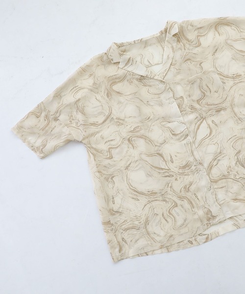 osharewalker（オシャレウォーカー）の「【廃盤】『シアーマーブルプリントシャツ』（シャツ/ブラウス・レディース・ベージュ/ピンク・FREE）」の16枚目の写真