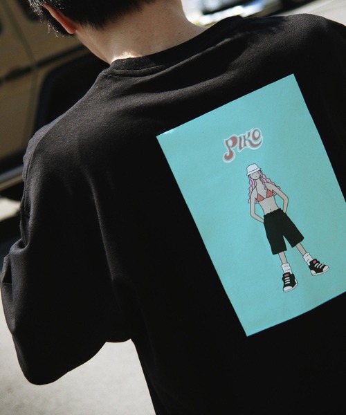 Piko（ピコ）の「【WEB限定】【別注】【PIKO】ビキニ サマーガール イージーケア 高密度ビッグシルエットイラストTシャツ（Tシャツ/カットソー・レディース・グリーン/ブルー/ホワイト/ブラック/ネイビー/ベージュ/ピンク・MEDIUM/LARGE）」の20枚目の写真