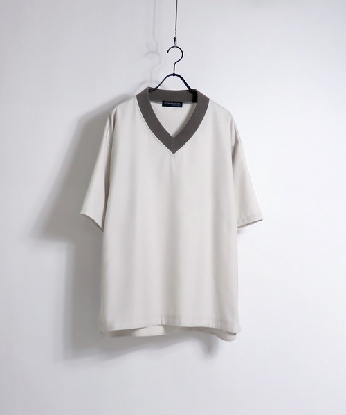 Confirm（コンファーム）の「Confirm / コンファーム Vネックリブプルオーバー（Tシャツ/カットソー・メンズ・ブラック/アイボリー/ミント・M/L）」の2枚目の写真