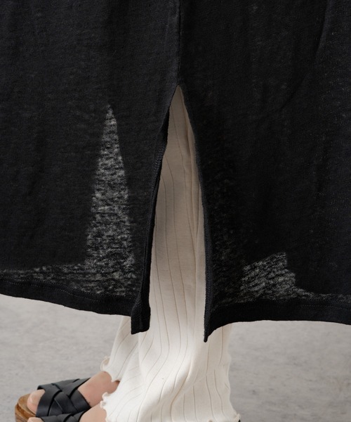 PUAL CE CIN（ピュアルセシン）の「【Du noir】リネン天竺2WAYカーディガン（カーディガン/ボレロ・レディース・オフホワイト/ブラック/グレー・FREE）」の7枚目の写真