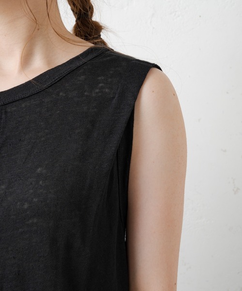 PUAL CE CIN（ピュアルセシン）の「【Du noir】リネン天竺2WAYカーディガン（カーディガン/ボレロ・レディース・オフホワイト/ブラック/グレー・FREE）」の5枚目の写真