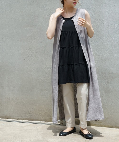 PUAL CE CIN（ピュアルセシン）の「【Du noir】リネン天竺2WAYカーディガン（カーディガン/ボレロ・レディース・オフホワイト/ブラック/グレー・FREE）」の22枚目の写真