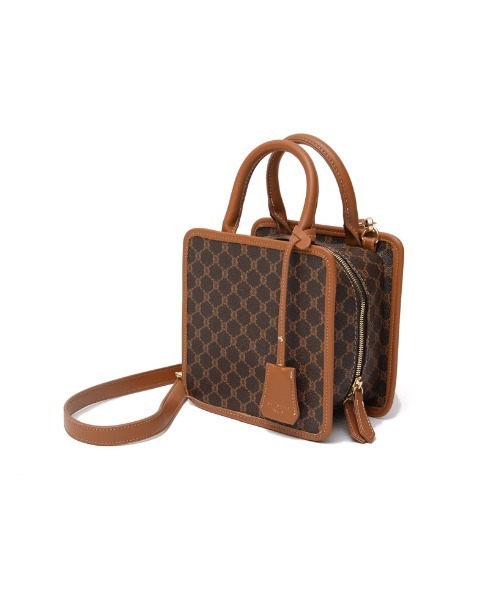 Re:EDIT（リエディ）の「2WAYモノグラムスクエアハンドバッグ（ショルダーバッグ・レディース・ブラック/ベージュ/キャメル/ブラウン・FREE）」の14枚目の写真