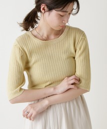Kastane | シアーリブメランジニットTee(ニット/セーター)