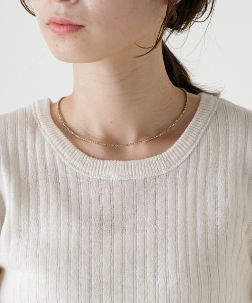 Kastane（カスタネ）の「シアーリブメランジニットTee（ニット/セーター・レディース・オフホワイト/ピンク/イエロー/ブルー・FREE）」の12枚目の写真