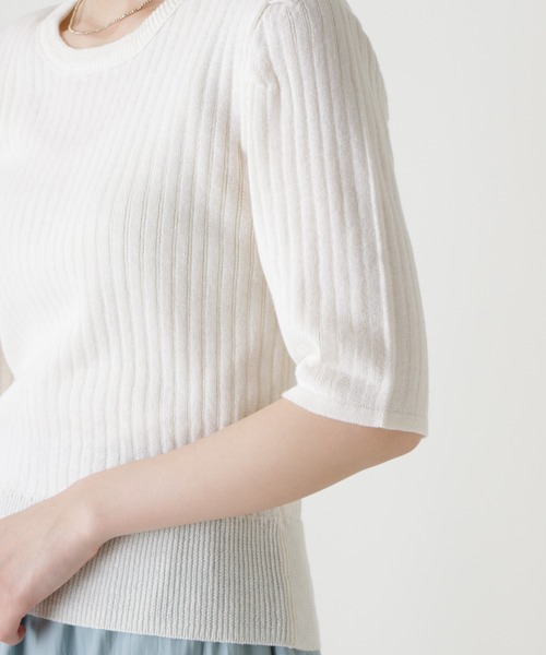 Kastane（カスタネ）の「シアーリブメランジニットTee（ニット/セーター・レディース・オフホワイト/ピンク/イエロー/ブルー・FREE）」の13枚目の写真