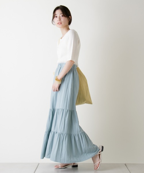 Kastane（カスタネ）の「シアーリブメランジニットTee（ニット/セーター・レディース・オフホワイト/ピンク/イエロー/ブルー・FREE）」の15枚目の写真