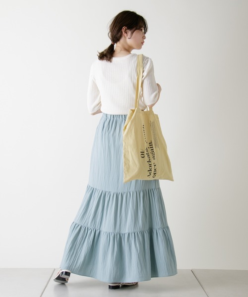 Kastane（カスタネ）の「シアーリブメランジニットTee（ニット/セーター・レディース・オフホワイト/ピンク/イエロー/ブルー・FREE）」の16枚目の写真