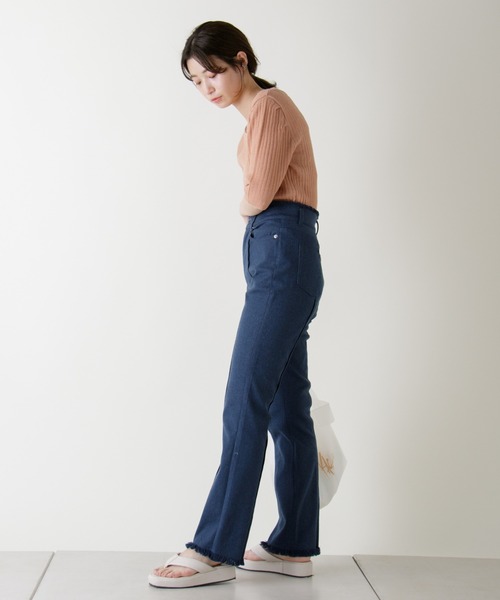 Kastane（カスタネ）の「シアーリブメランジニットTee（ニット/セーター・レディース・オフホワイト/ピンク/イエロー/ブルー・FREE）」の21枚目の写真