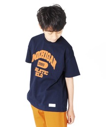 GLAZOS | 天竺・接触冷感ドロップショルダーカレッジロゴ半袖Tシャツ(Tシャツ/カットソー)