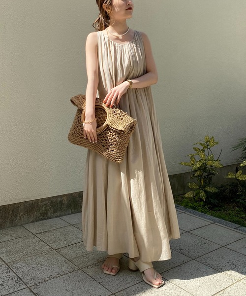 CAPRICIEUX LE'MAGE（カプリシューレマージュ）の「テントラインバックリボンワンピース（ワンピース・レディース・チャコールグレー/ベージュ/ピンク・FREE）」の12枚目の写真