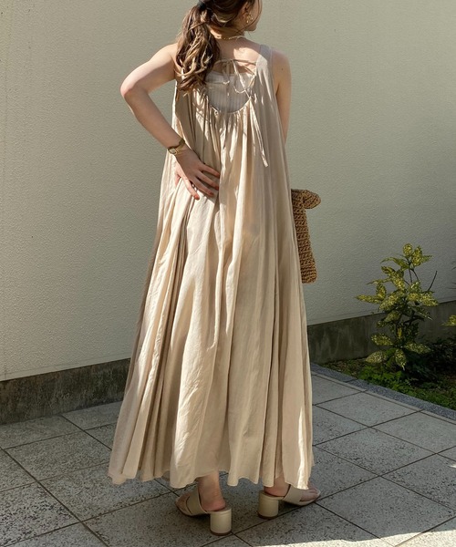 CAPRICIEUX LE'MAGE（カプリシューレマージュ）の「テントラインバックリボンワンピース（ワンピース・レディース・チャコールグレー/ベージュ/ピンク・FREE）」の13枚目の写真